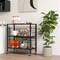 3-tier Foldable Shelving Unit With Detachable Wheels And Adjustable Shelves-Black